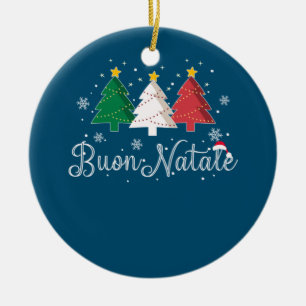 Buon Natale Italian Christmas Tree Ceramic Tree Decoration