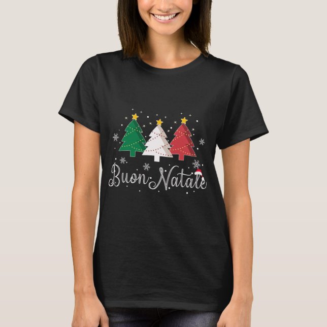Buon Natale Italian Christmas Tree - Xmas T-Shirt (Front)