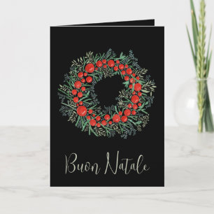 Buon Natale, Italian Christmas wreath card