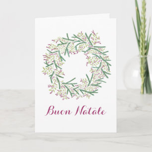 Buon Natale, Italian Christmas wreath card