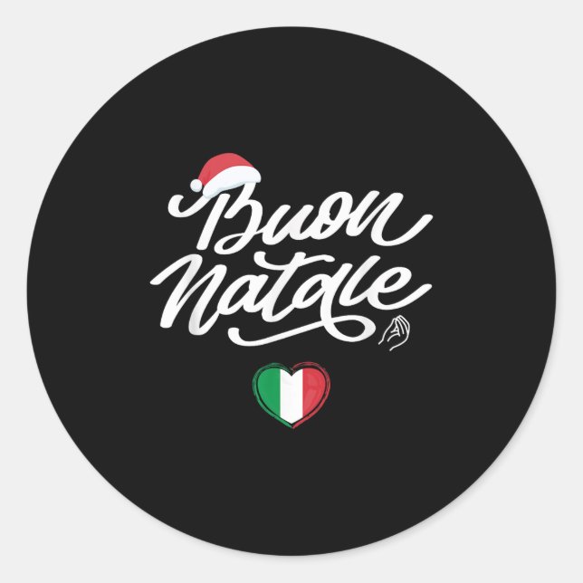 Buon Natale Italian Family Christmas, Italy Pride  Classic Round Sticker (Front)