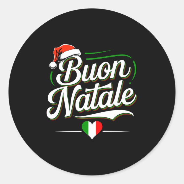 Buon Natale Italian Family Christmas Italy Pride H Classic Round Sticker (Front)