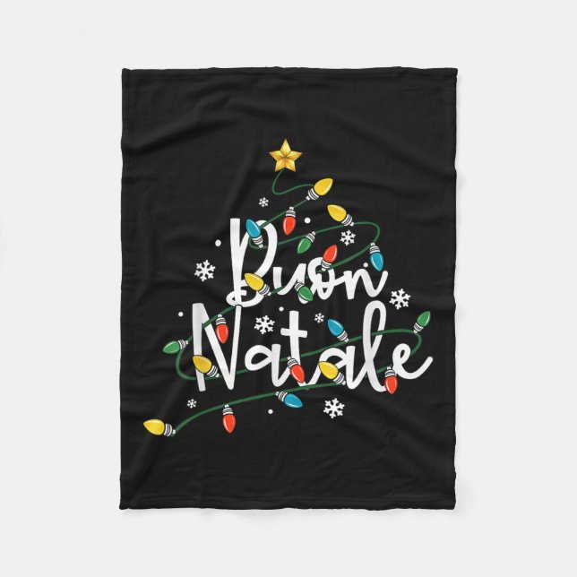 Buon Natale Italian Family Merry Christmas Tree Li Fleece Blanket (Front)