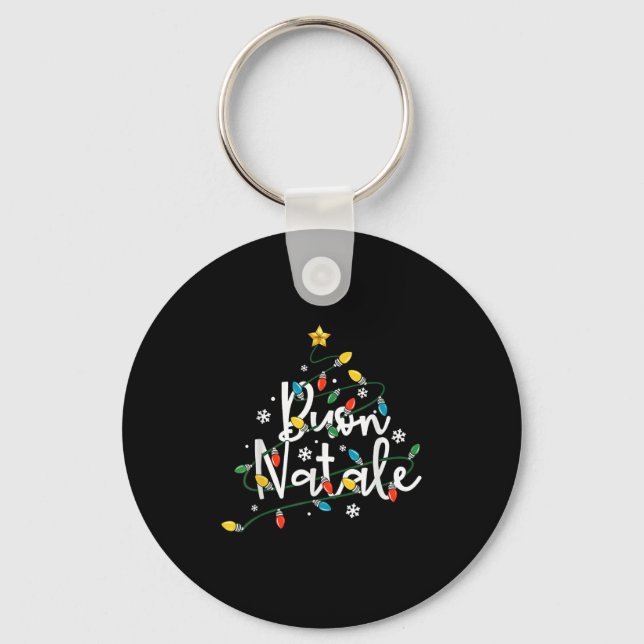 Buon Natale Italian Family Merry Christmas Tree Li Key Ring (Front)