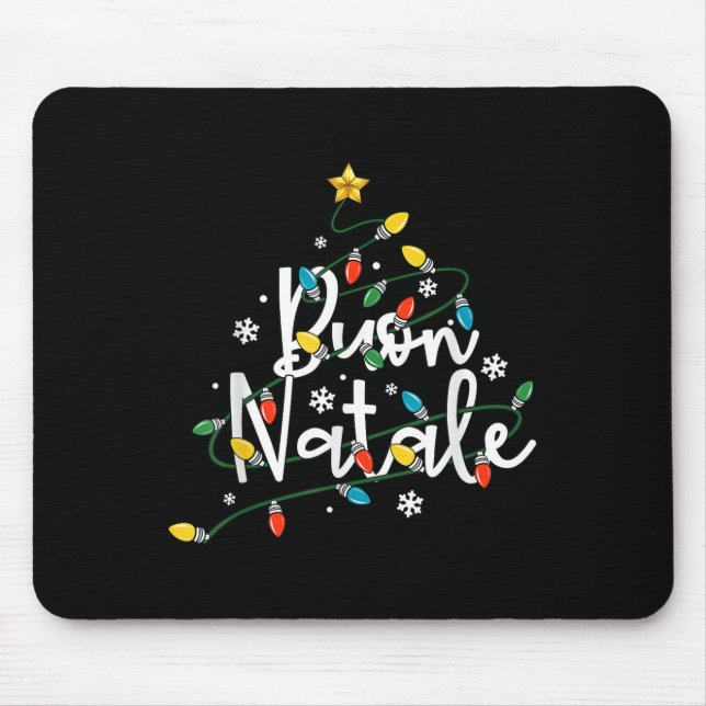 Buon Natale Italian Family Merry Christmas Tree Li Mouse Mat (Front)