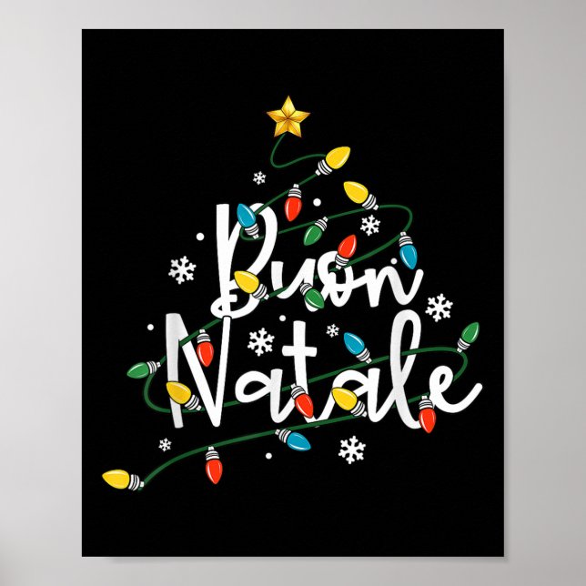 Buon Natale Italian Family Merry Christmas Tree Li Poster (Front)