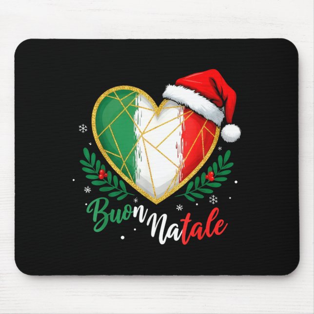 Buon Natale Italian Family Pasta Christmas Tree Xm Mouse Mat (Front)