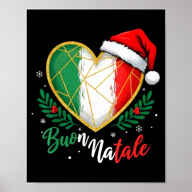 Buon Natale Italian Family Pasta Christmas Tree Xm Poster (Front)