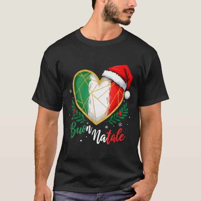 Buon Natale Italian Family Pasta Christmas Tree Xm T-Shirt (Front)