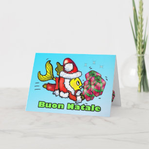 Buon Natale Italian Fish funny cute Christmas Card