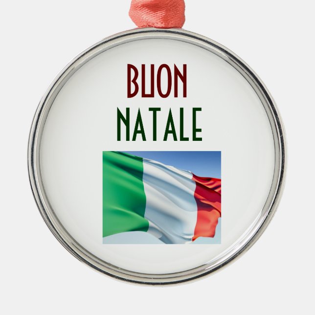 BUON NATALE ITALIAN FLAG CHRISTMAS ORNAMENT (Front)