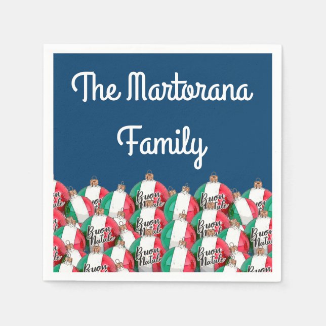 Buon Natale Italian Flag Ornaments Napkins (Front)
