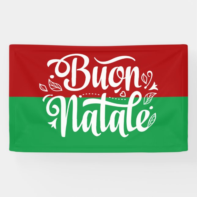 Buon Natale Italian Merry Christmas Banner (Horizontal)