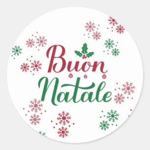 Buon Natale Italian Merry Christmas Classic Round Sticker