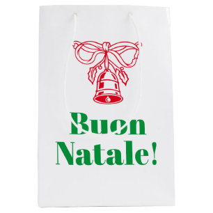 Buon Natale Italian Merry Christmas custom Medium Gift Bag