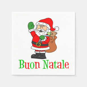 Buon Natale Italian Merry Christmas Santa Napkins