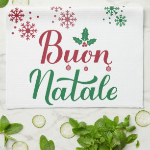 Buon Natale Italian Merry Christmas Tea Towel