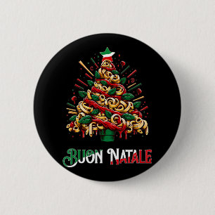 Buon natale italian pasta christmas tree xmas for  6 cm round badge