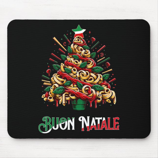 Buon natale italian pasta christmas tree xmas for  mouse mat (Front)