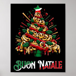 Buon natale italian pasta christmas tree xmas for poster
