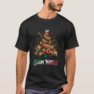 Buon Natale Italian Pasta Christmas Tree Xmas For  T-Shirt