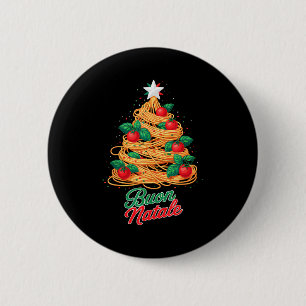 Buon Natale Italian Pasta Spaghetti Funny Christma 6 Cm Round Badge