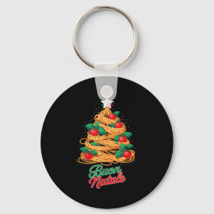 Buon Natale Italian Pasta Spaghetti Funny Christma Key Ring