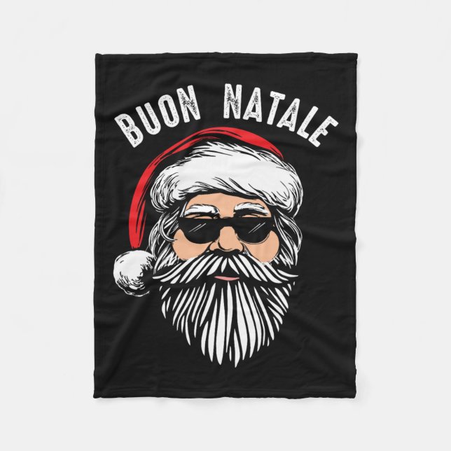 Buon natale italian santa claus babbo funny christ fleece blanket (Front)