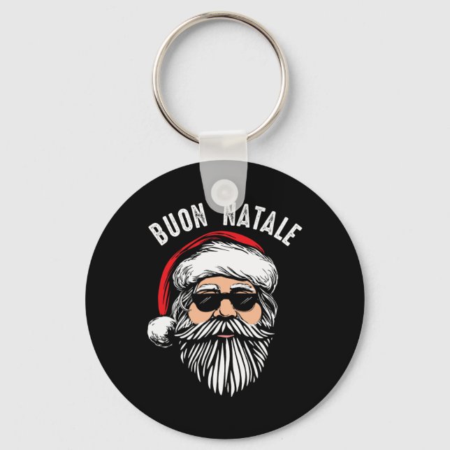 Buon natale italian santa claus babbo funny christ key ring (Front)