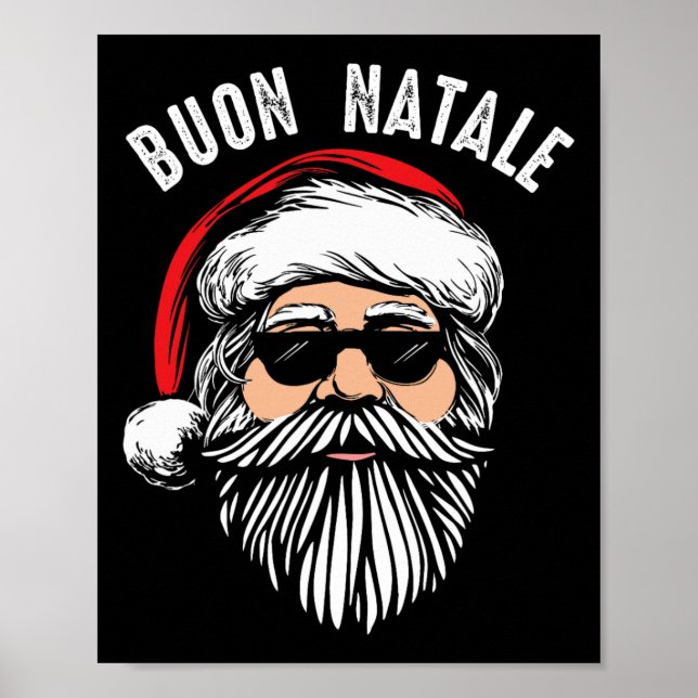 Buon natale italian santa claus babbo funny christ poster (Front)