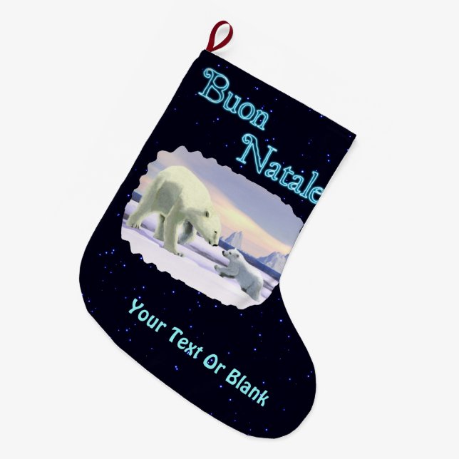Buon Natale - Mama Nose Best Large Christmas Stocking (Front (Hanging))