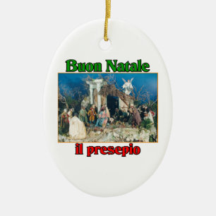 Buon Natale (Merry Christmas) IL Presepio Ceramic Tree Decoration