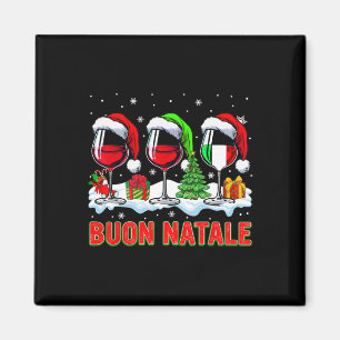 Buon natale merry christmas italian three santa wi magnet
