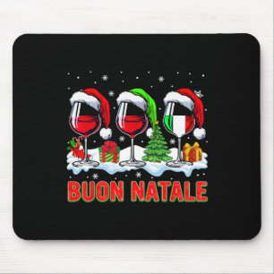 Buon natale merry christmas italian three santa wi mouse mat