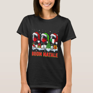 Buon natale merry christmas italian three santa wi T-Shirt