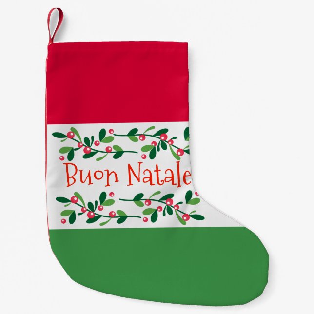 Buon Natale (Merry Christmas) Small Christmas Stocking (Front)