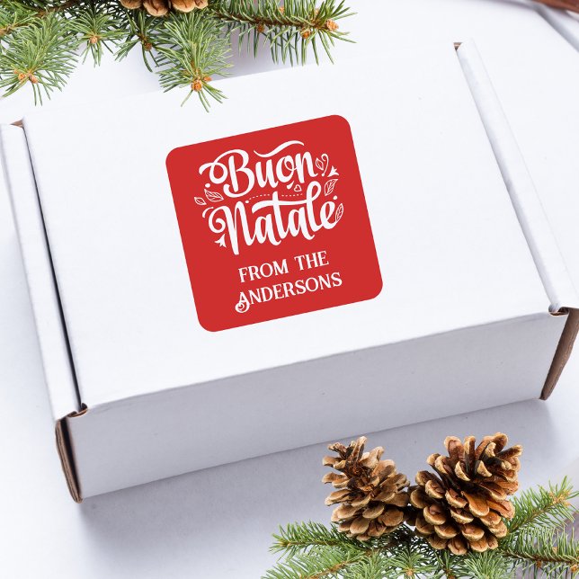 Buon Natale Merry Christmas Square Sticker (Creator Uploaded)