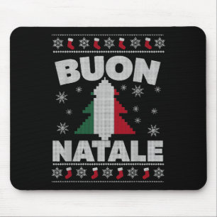 Buon Natale Merry Christmas Tree Italian Ugly Xmas Mouse Mat