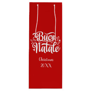 Buon Natale Merry Christmas Wine Gift Bag