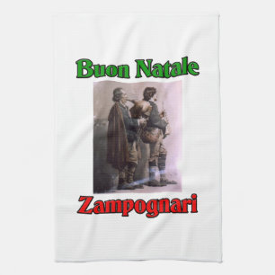 Buon Natale (Merry Christmas) Zampognari Tea Towel