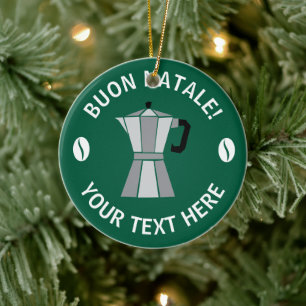 Buon Natale Moka Pot Christmas tree ornament