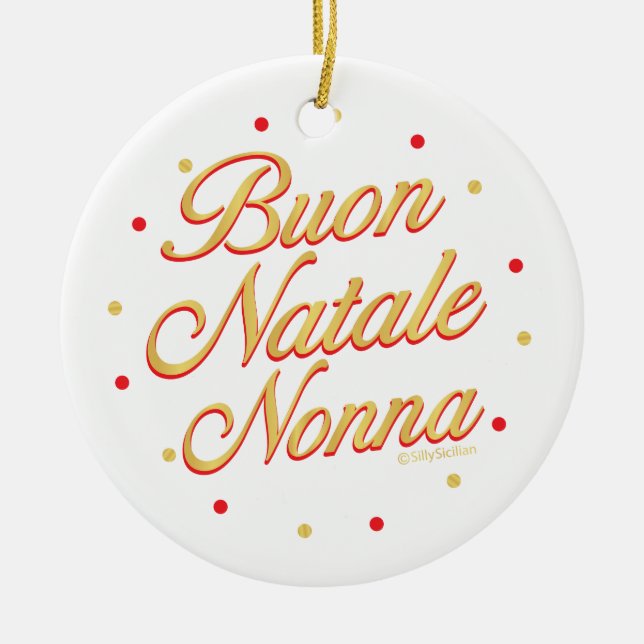 Buon Natale Nonna Personalised Ceramic Tree Decoration (Front)