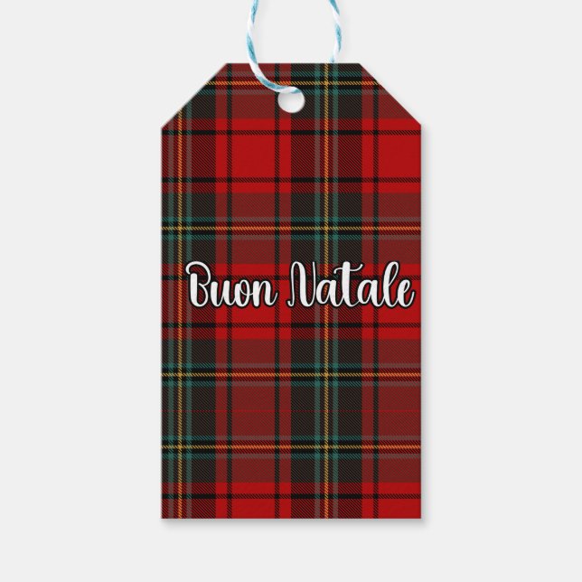Buon Natale Plaid Gift Tags (Front)