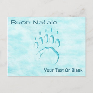 Buon Natale - Polar Bear Paw Print Postcard