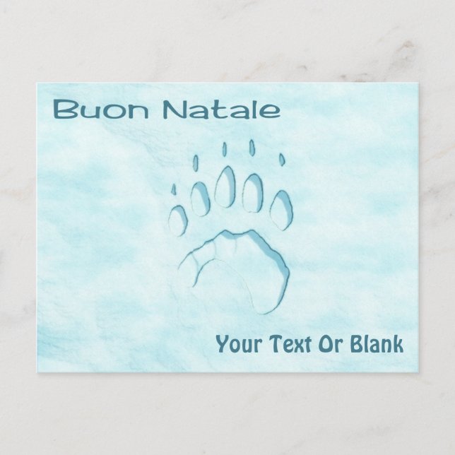Buon Natale - Polar Bear Paw Print Postcard (Front)