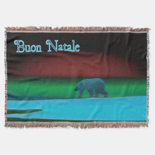 Buon Natale - Polar Lights Polar Bear Throw Blanket