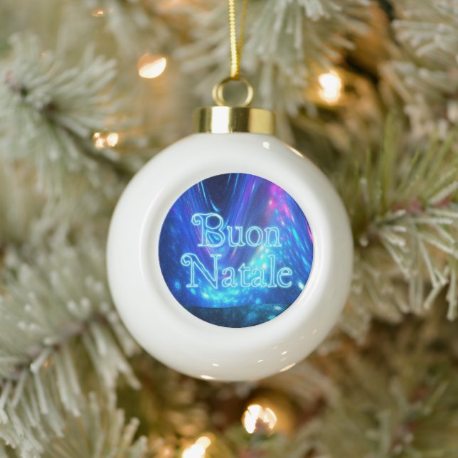 Buon Natale - Qaanaaq - Northern Lights Ceramic Ball Christmas Ornament (Tree)