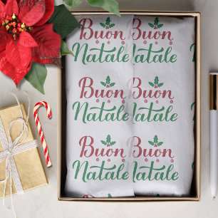 Buon Natale Red and Green Christmas  Tissue Paper