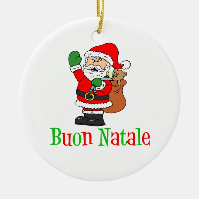 Buon Natale Santa Ornament (Front)