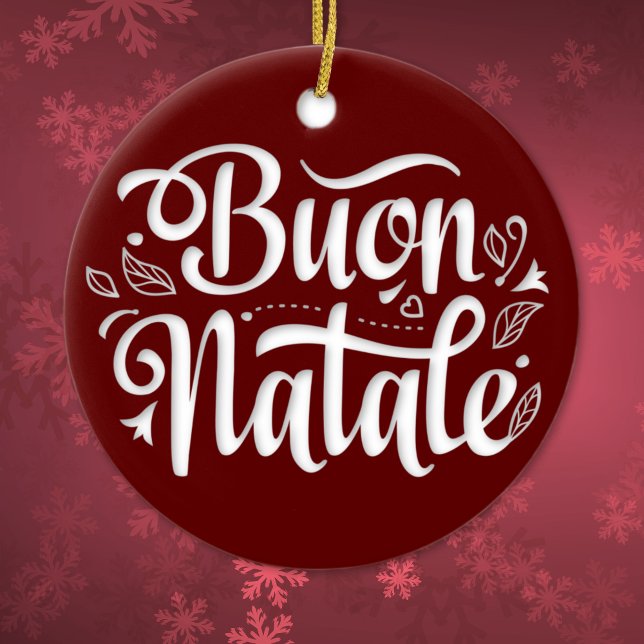 Buon Natale Simple Red Italian Christmas  Ceramic Tree Decoration (Creator Uploaded)